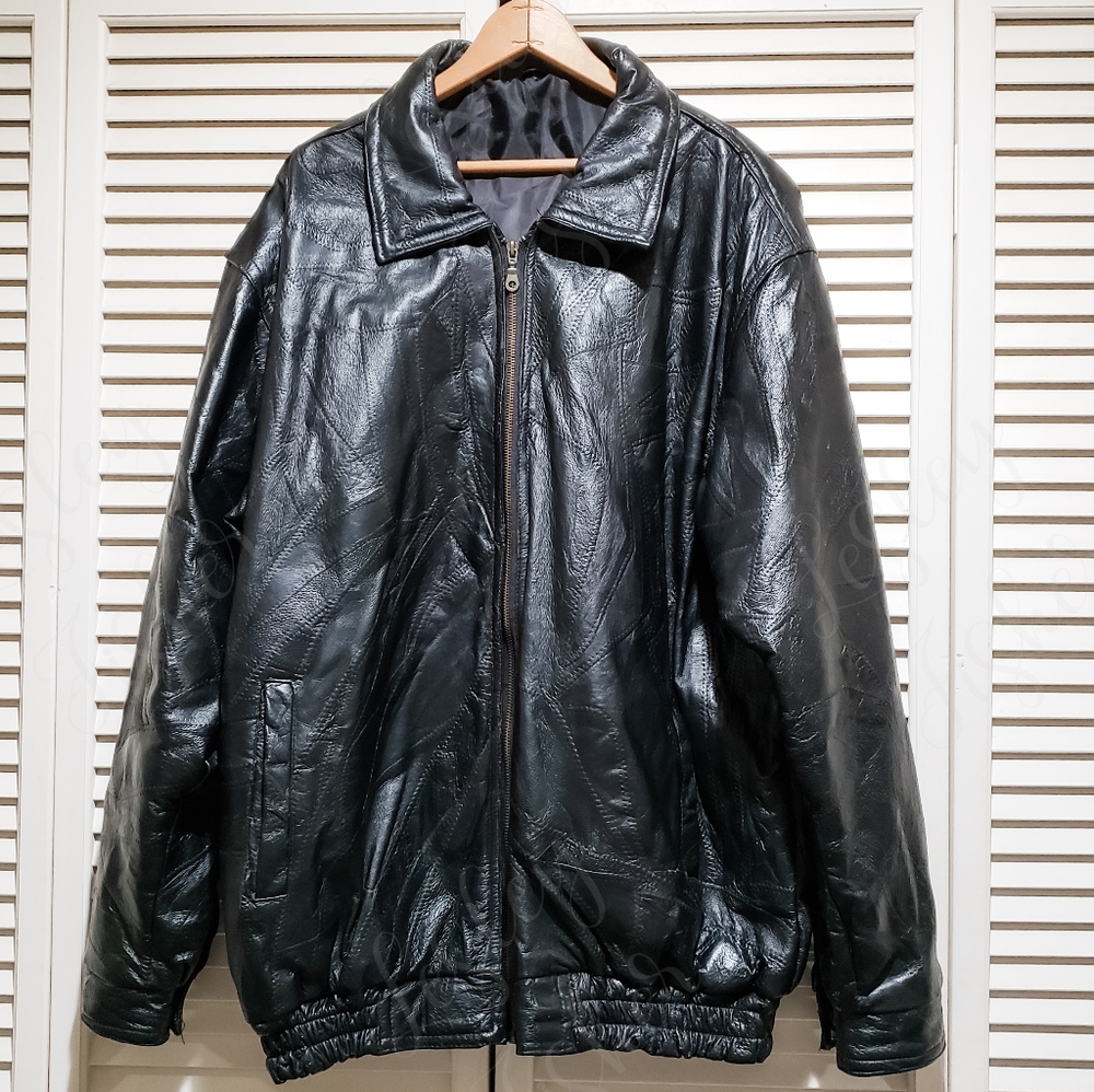Vintage Flight Path Mens Patchwork Leather Jacket